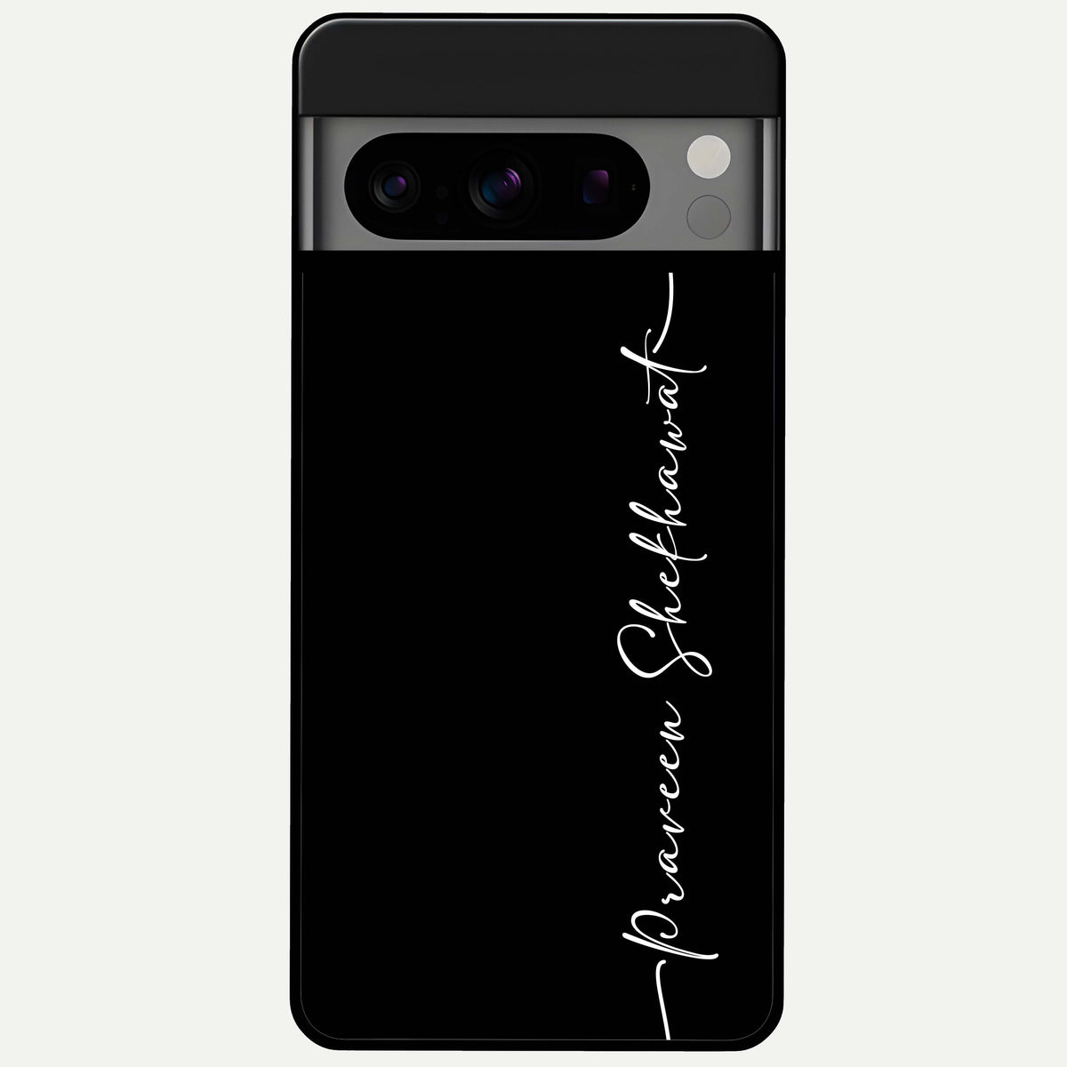  Black Tune Custom Name Glass Case For Google Pixel 8 Pro back cover – full design glossy printed glass finish