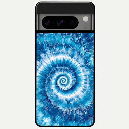  Blue Galaxy Wave Glass Case For Google Pixel 8 Pro back cover – full design glossy printed glass finish