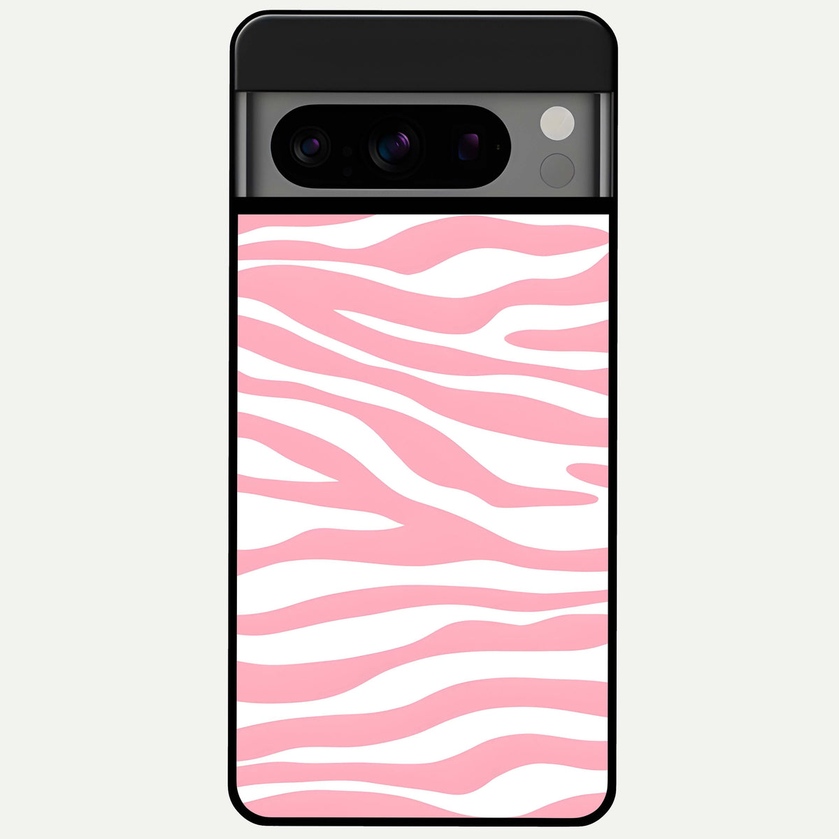  Blush Zebra Flow Glass Case For Google Pixel 8 Pro back cover – full design glossy printed glass finish