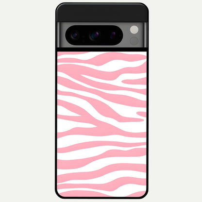  Blush Zebra Flow Glass Case For Google Pixel 8 Pro back cover – full design glossy printed glass finish
