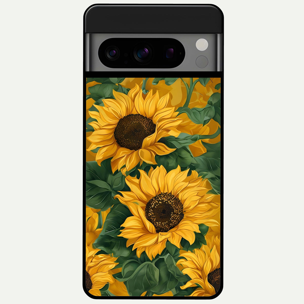 Bright Sunflower Bloom Glass Case For Google Pixel 8 Pro back cover – full design glossy printed glass finish