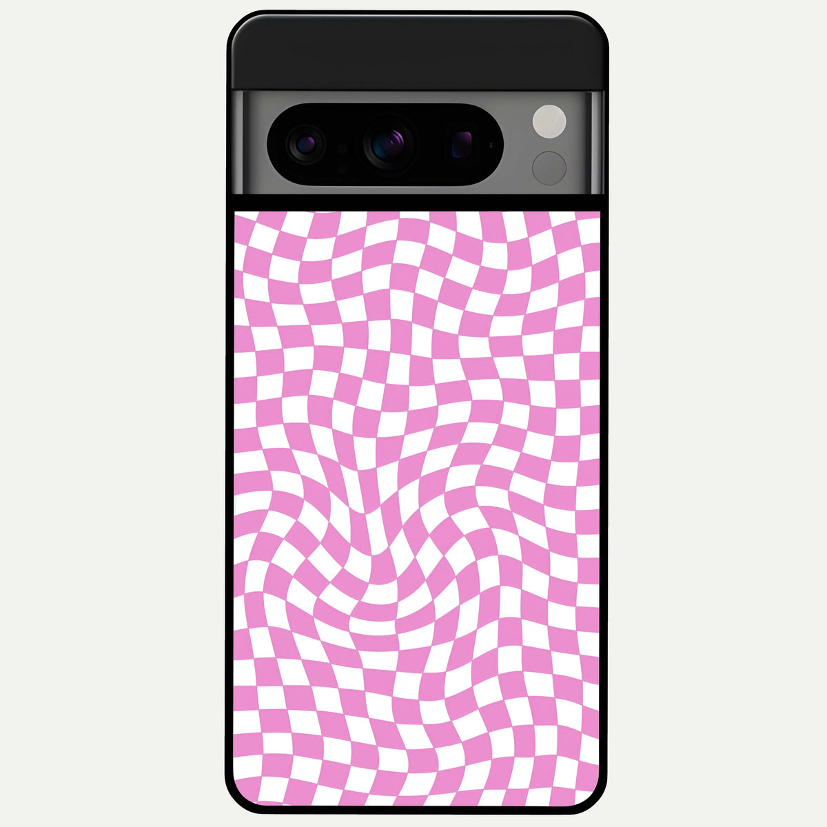  Bubblegum Check Wave Glass Case For Google Pixel 8 Pro back cover – full design glossy printed glass finish