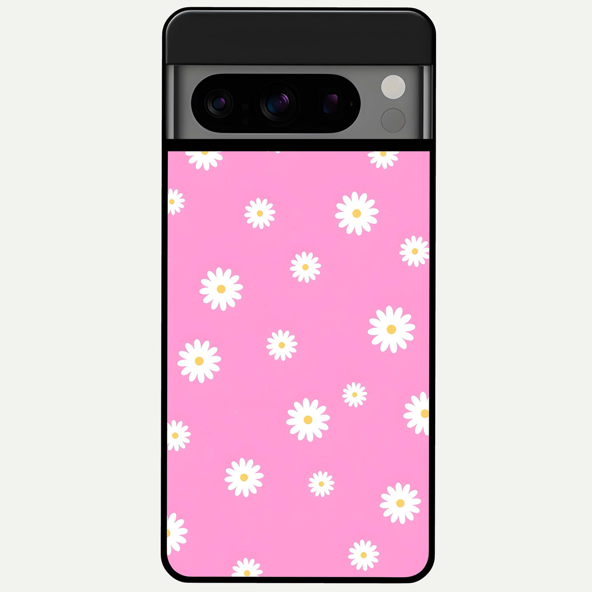  Bubblegum Daisy Pop Glass Case For Google Pixel 8 Pro back cover – full design glossy printed glass finish