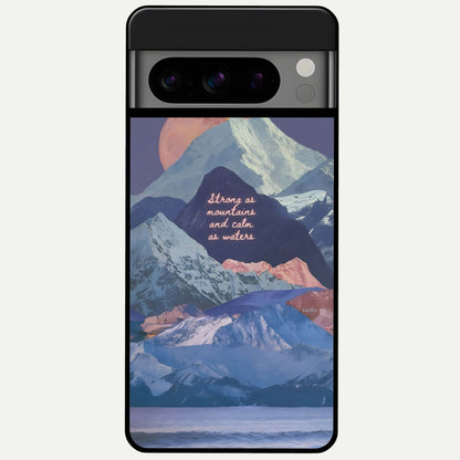  Celestial Mountain Calm Glass Case For Google Pixel 8 Pro back cover – full design glossy printed glass finish