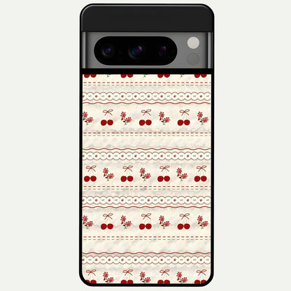  Cherry Bloom Charm Glass Case For Google Pixel 8 Pro back cover – full design glossy printed glass finish