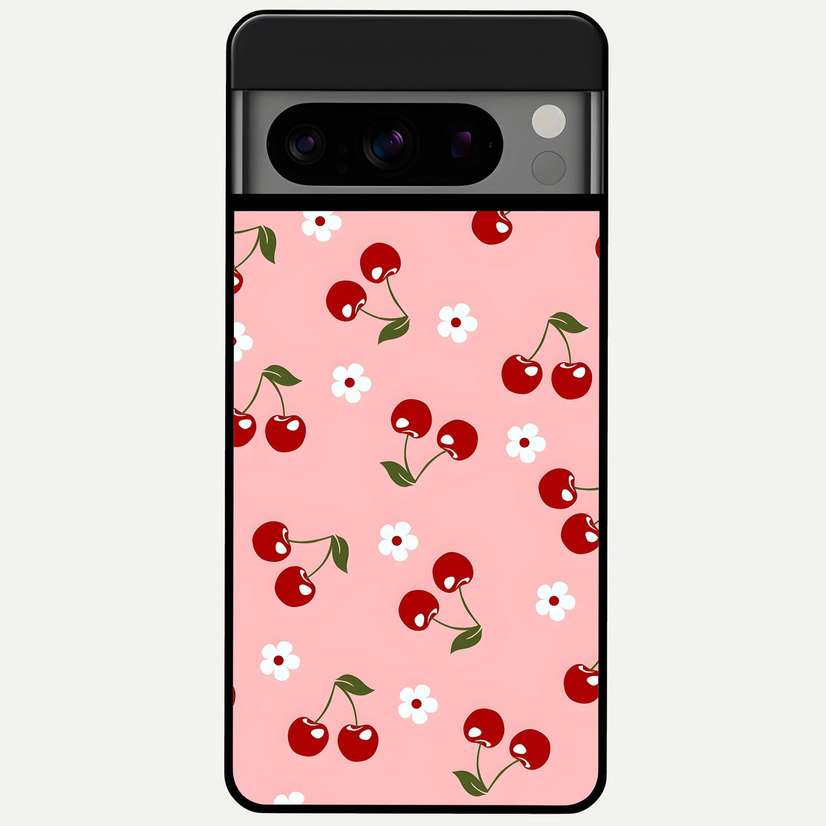  Cherry Love Mood Glass Case For Google Pixel 8 Pro back cover – full design glossy printed glass finish
