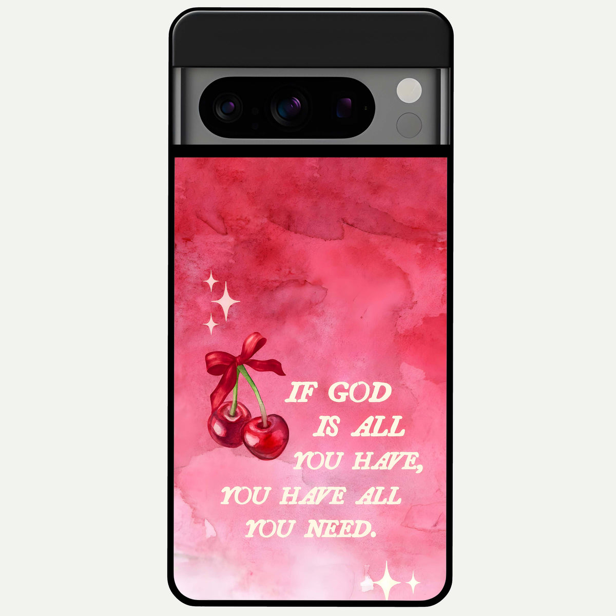  Cherry Quote Glass Case For Google Pixel 8 Pro back cover – full design glossy printed glass finish