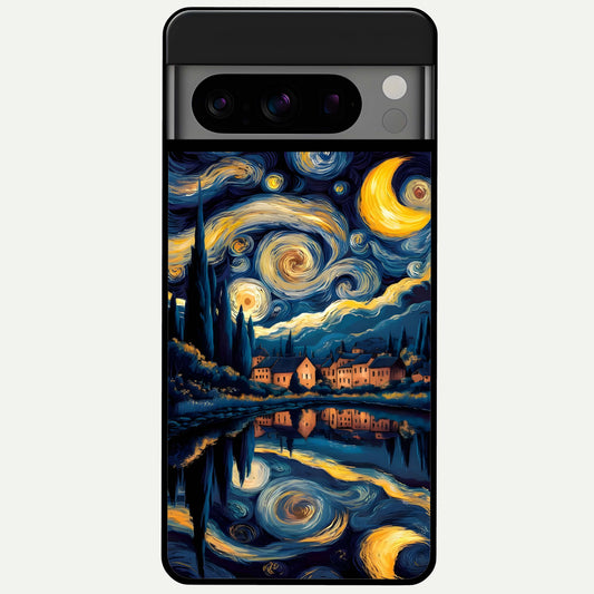  Starry Sky Serenity Glass Case For Google Pixel 8 Pro back cover – full design glossy printed glass finish