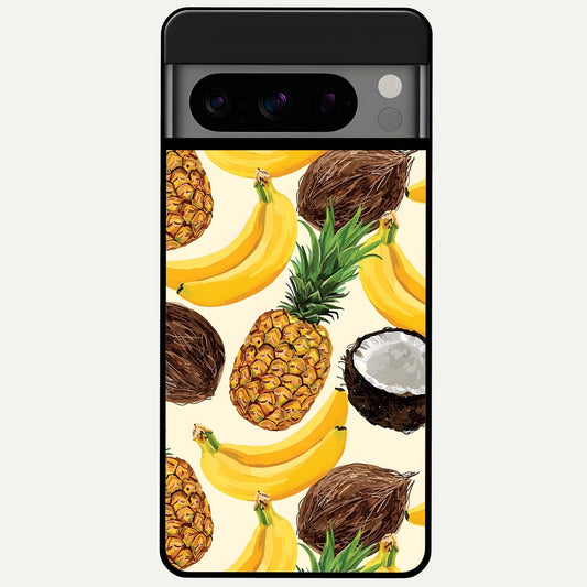  Tropical Fruit Mood Glass Case For Google Pixel 8 Pro back cover – full design glossy printed glass finish