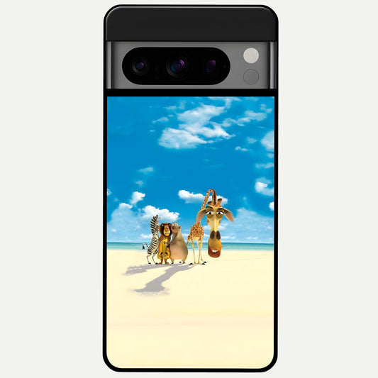  Tropical Fun Squad Glass Case For Google Pixel 8 Pro back cover – full design glossy printed glass finish