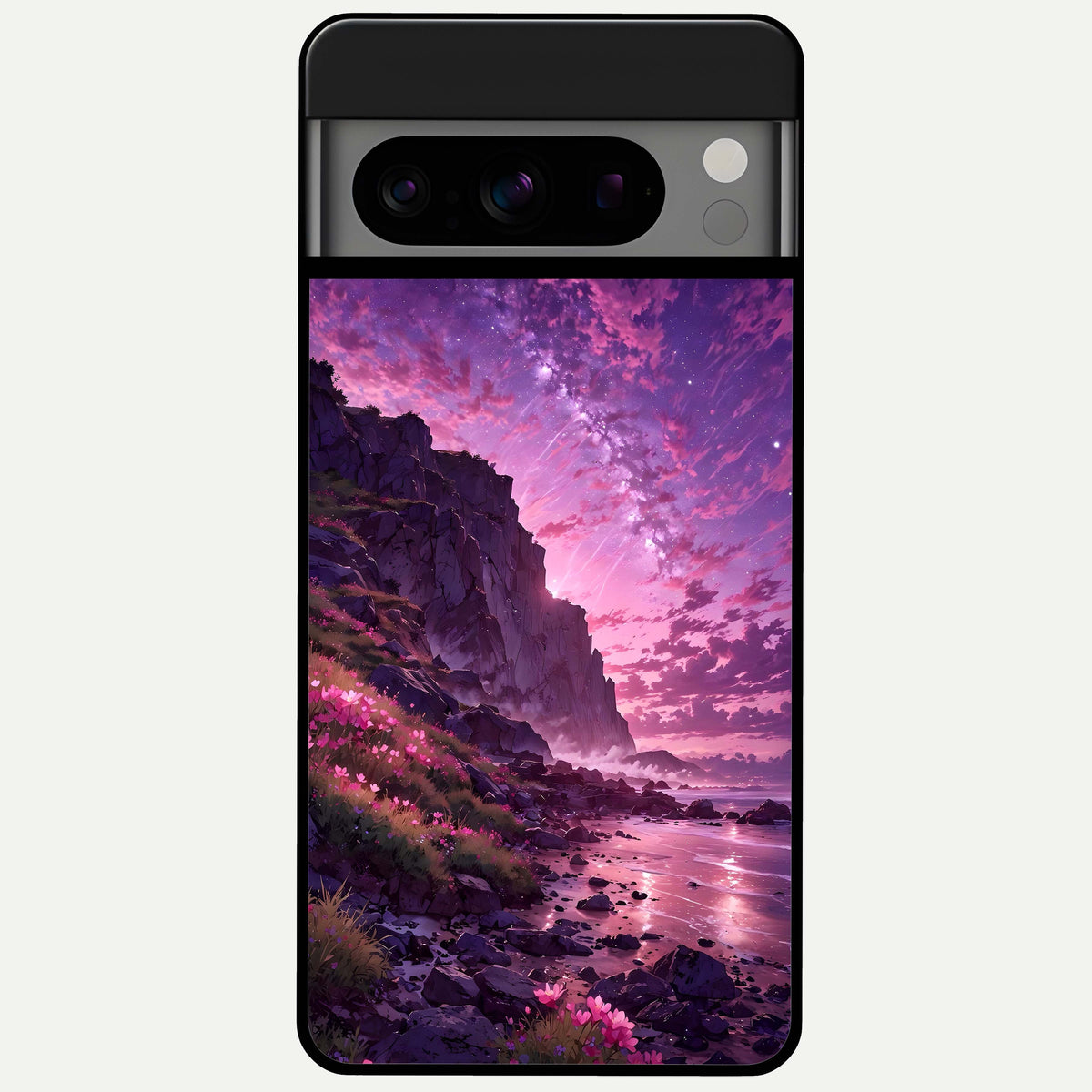  Twilight Blossom Coast Glass Case For Google Pixel 8 Pro back cover – full design glossy printed glass finish