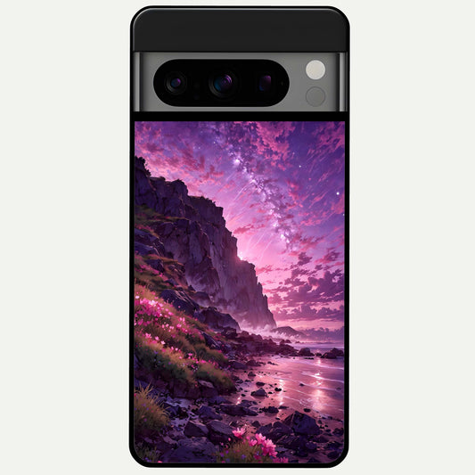  Twilight Blossom Coast Glass Case For Google Pixel 8 Pro back cover – full design glossy printed glass finish