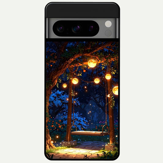 Twilight Garden Swing Glass Case For Google Pixel 8 Pro back cover – full design glossy printed glass finish