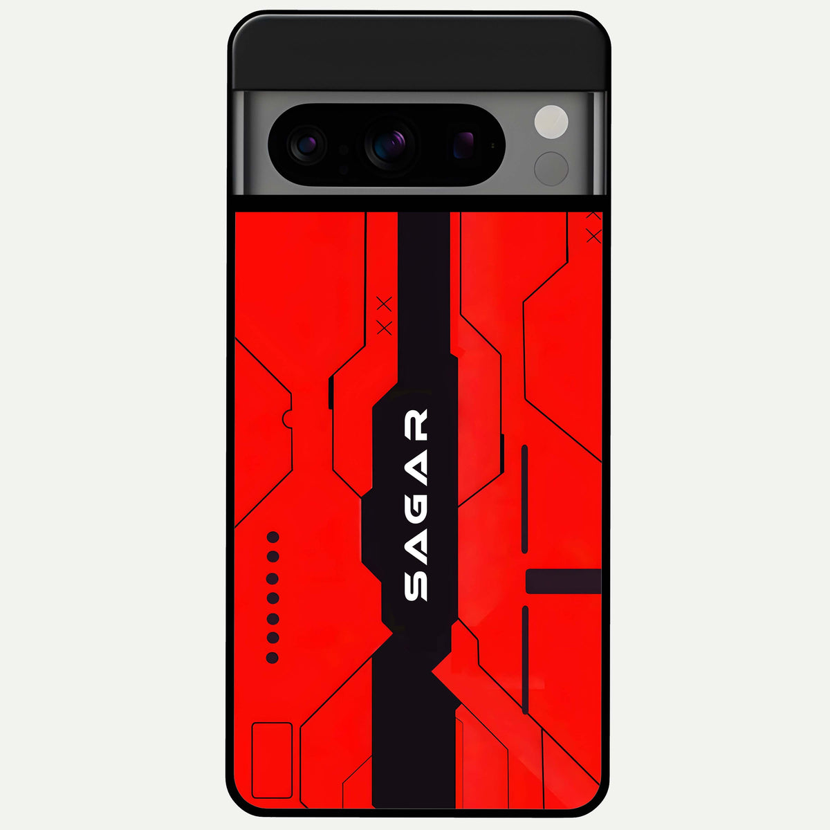  Voltage Rise CYBERPUNK Custom Name Glass Case For Google Pixel 8 Pro back cover – personalized glossy printed glass finish