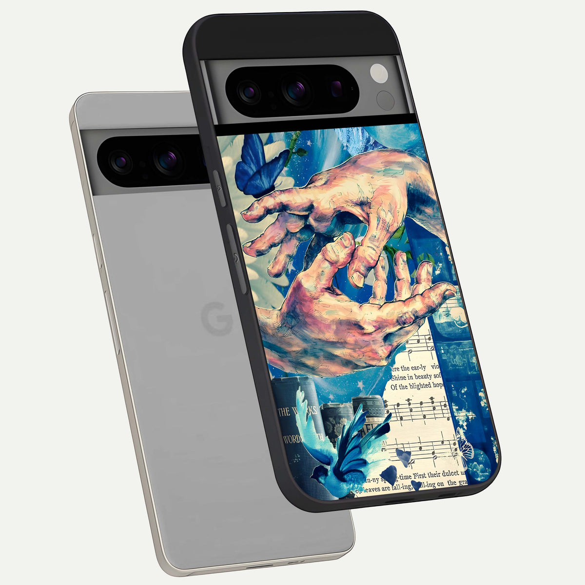  Aesthetic Divider phone case For Google Pixel 8 Pro showing premium glass back cover with detailed artwork