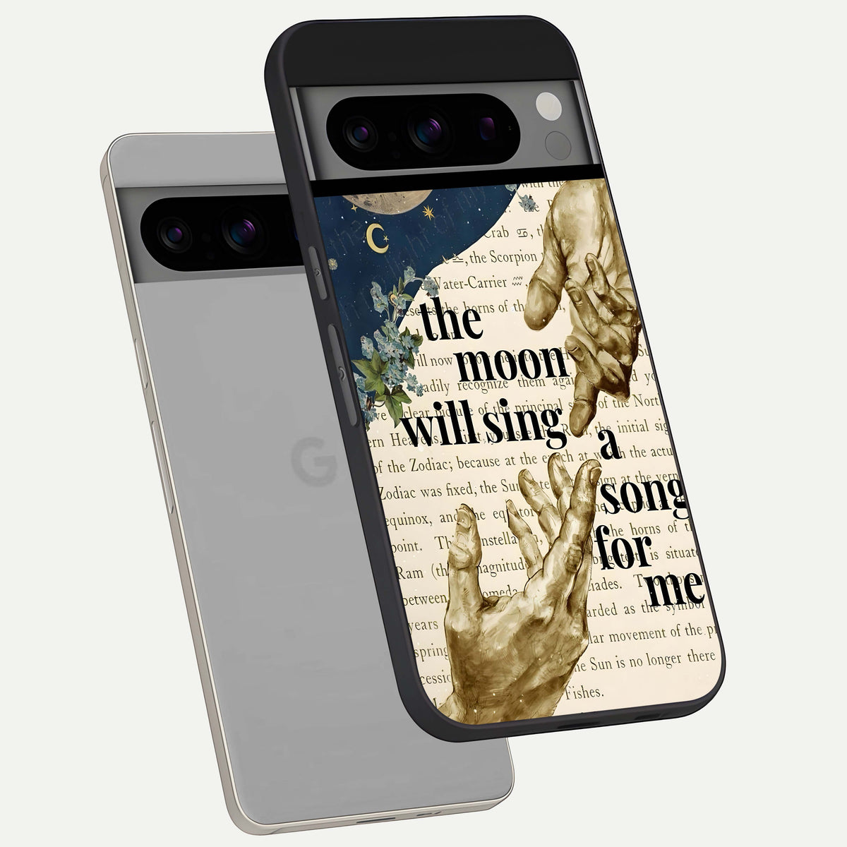  Aesthetic Divine phone case For Google Pixel 8 Pro showing premium glass back cover with detailed artwork