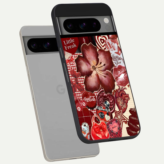  Aesthetic Little Freak phone case For Google Pixel 8 Pro showing premium glass back cover with detailed artwork