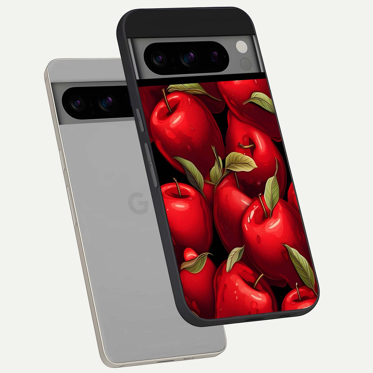 Apple Pattern phone case For Google Pixel 8 Pro showing premium glass back cover with detailed artwork