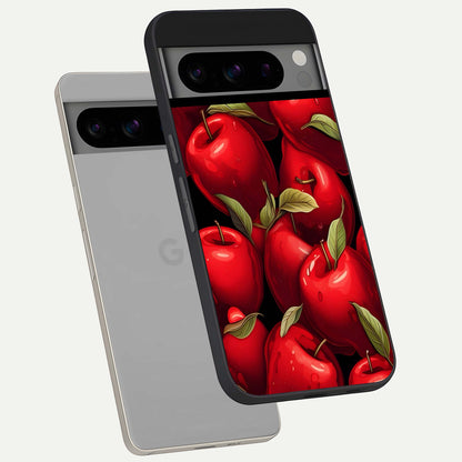  Apple Pattern phone case For Google Pixel 8 Pro showing premium glass back cover with detailed artwork
