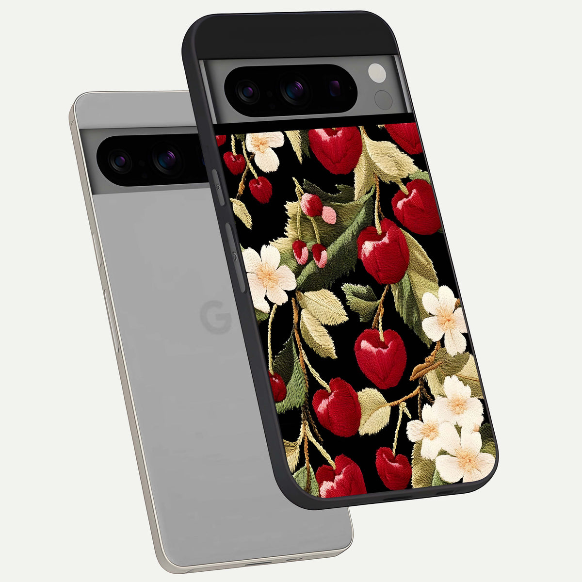 Blooming Spendor Bird phone case For Google Pixel 8 Pro showing premium glass back cover with detailed artwork