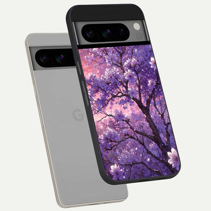  Blossom Tree phone case For Google Pixel 8 Pro showing premium glass back cover with detailed artwork