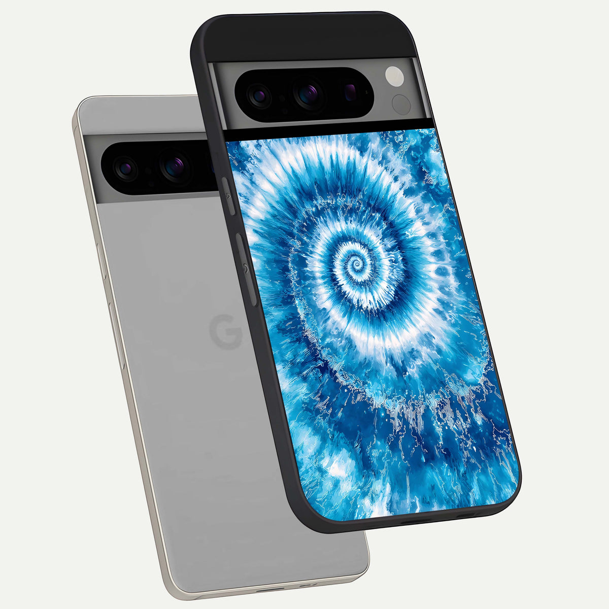  Blue Galaxy Wave phone case For Google Pixel 8 Pro showing premium glass back cover with detailed artwork