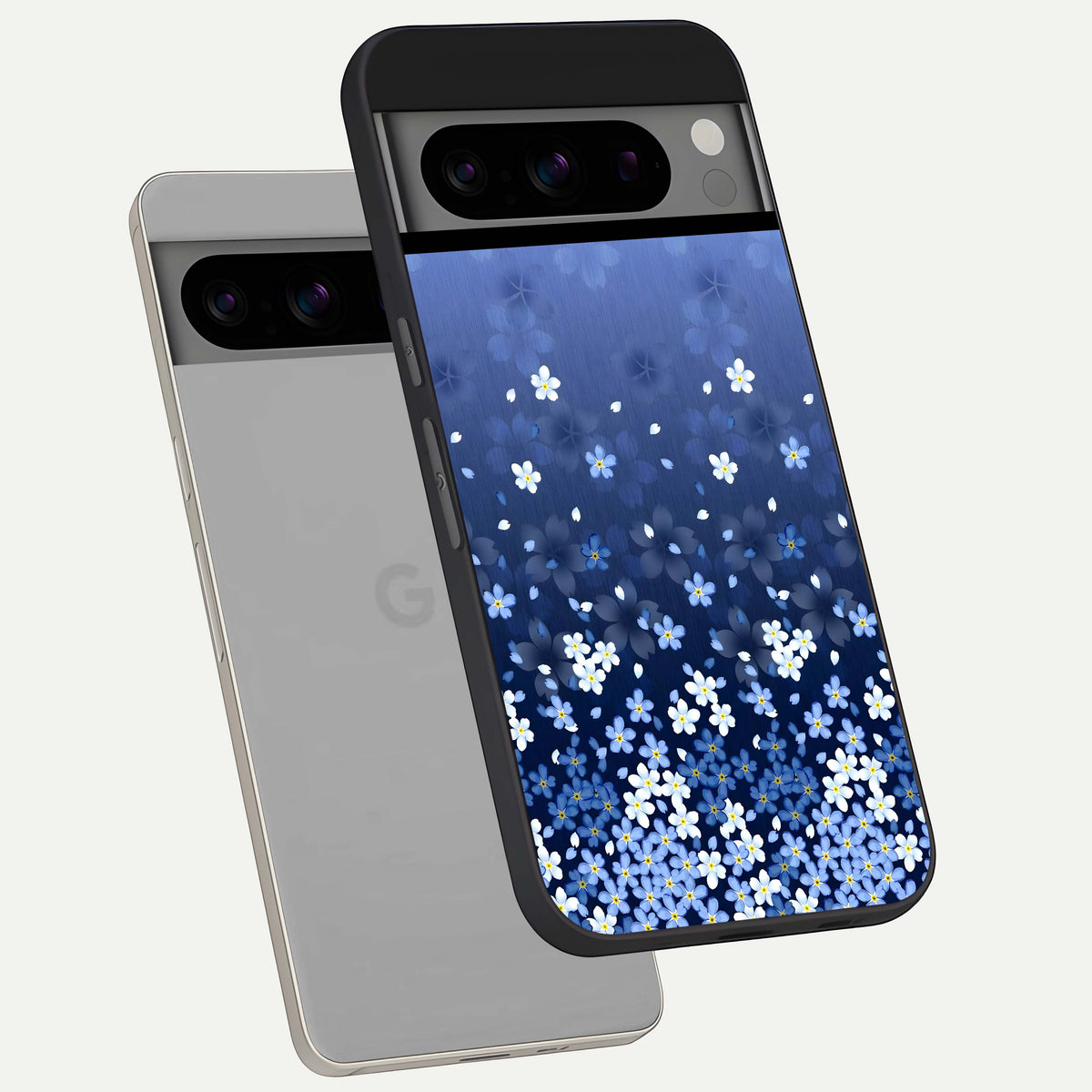  Blue Starry phone case For Google Pixel 8 Pro showing premium glass back cover with detailed artwork