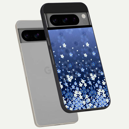  Blue Starry phone case For Google Pixel 8 Pro showing premium glass back cover with detailed artwork