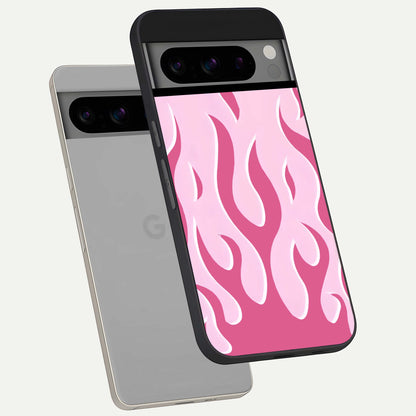  Blush Flame Energy phone case For Google Pixel 8 Pro showing premium glass back cover with detailed artwork