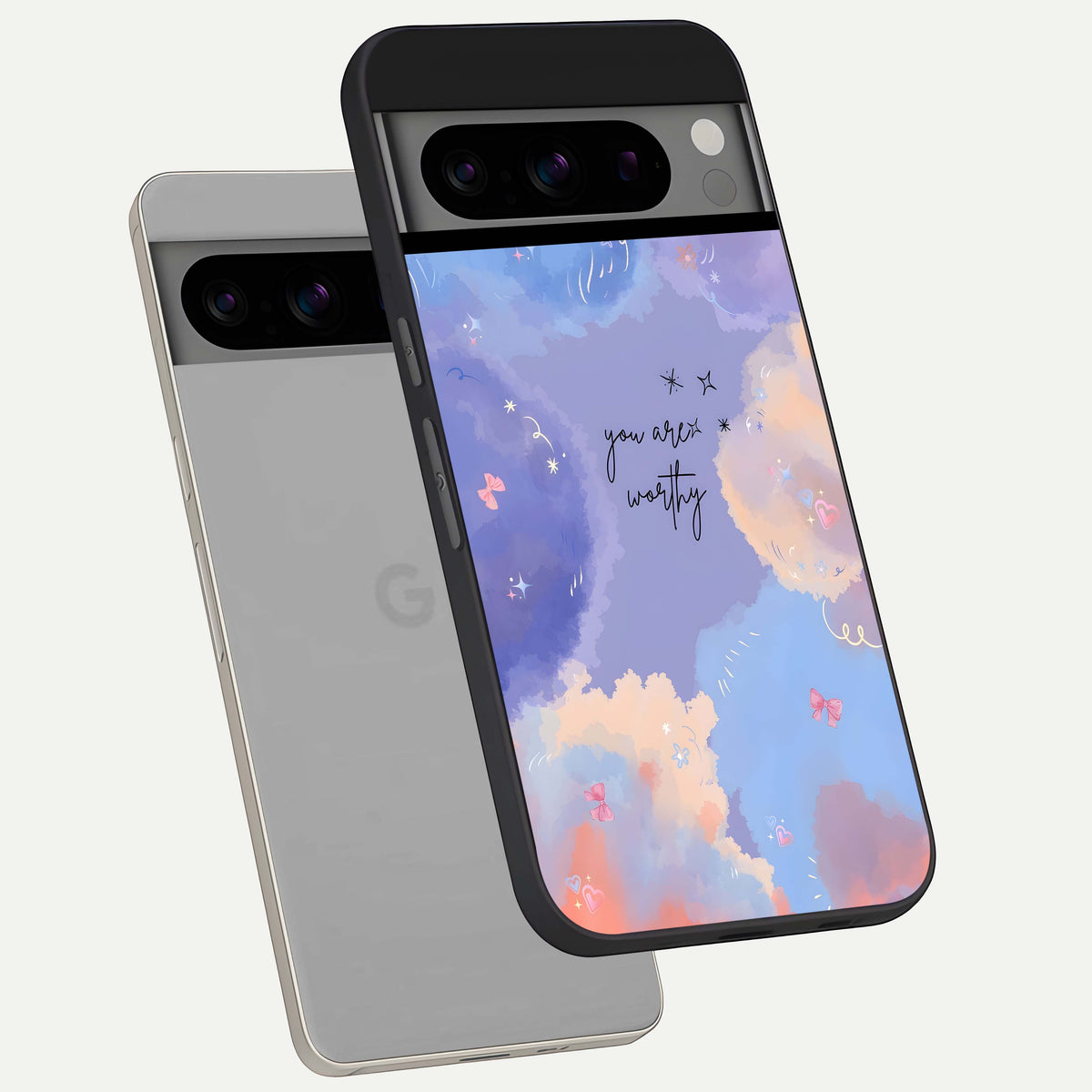  Celestial Cloud Magic phone case For Google Pixel 8 Pro showing premium glass back cover with detailed artwork