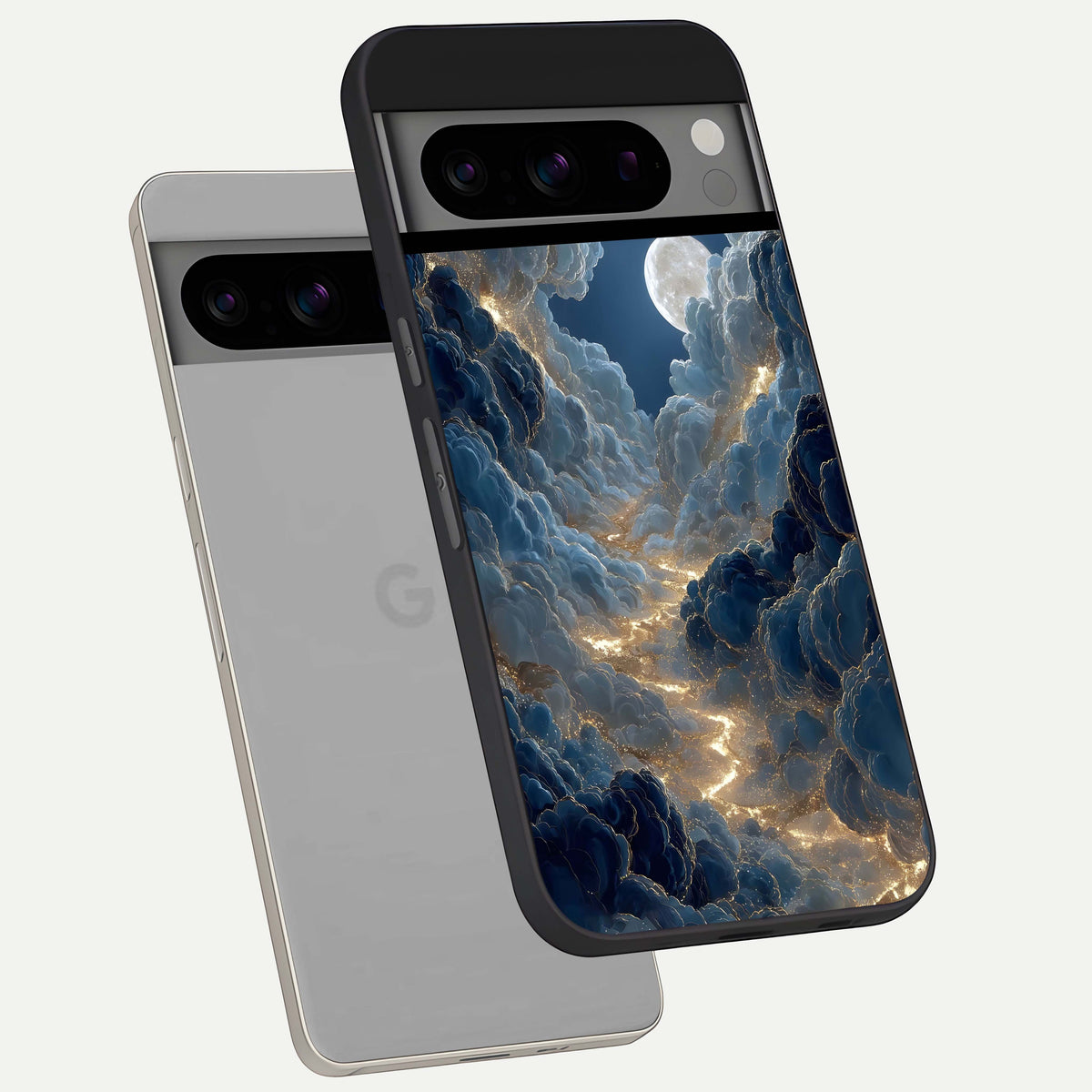  Celestial Cloud Road phone case For Google Pixel 8 Pro showing premium glass back cover with detailed artwork