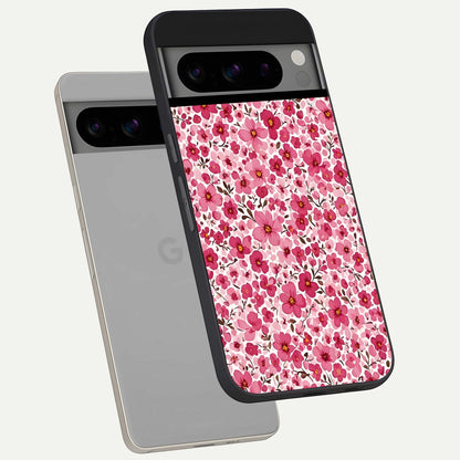  Cherry Blossom Charm phone case For Google Pixel 8 Pro showing premium glass back cover with detailed artwork