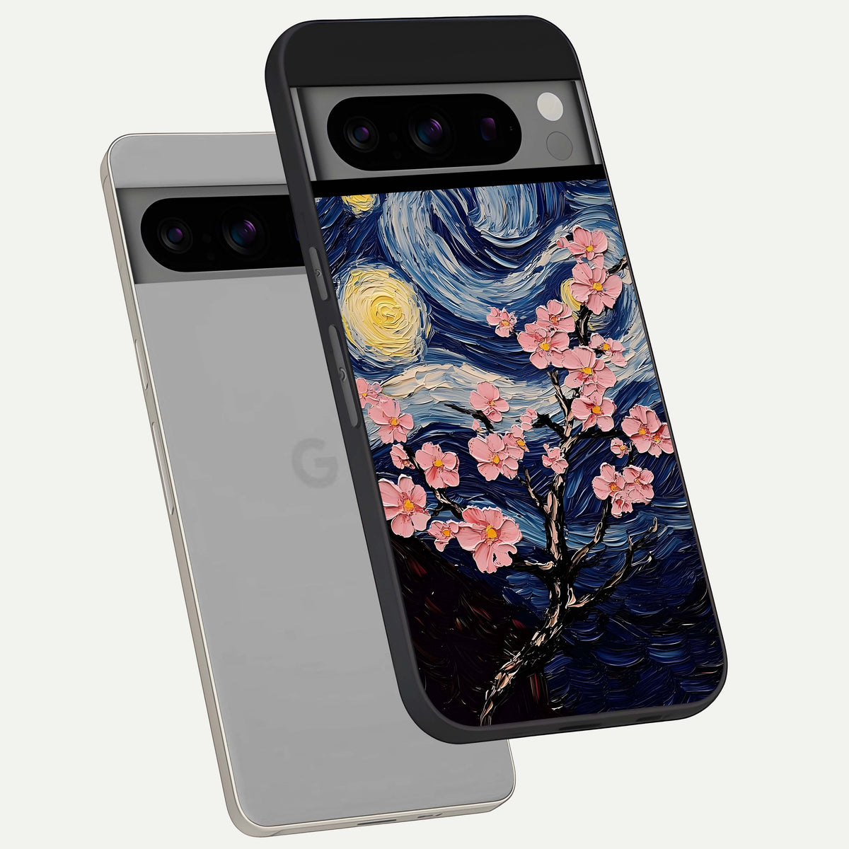  Van Gogh Scenery phone case For Google Pixel 8 Pro showing premium glass back cover with detailed artwork