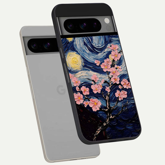  Van Gogh Scenery phone case For Google Pixel 8 Pro showing premium glass back cover with detailed artwork