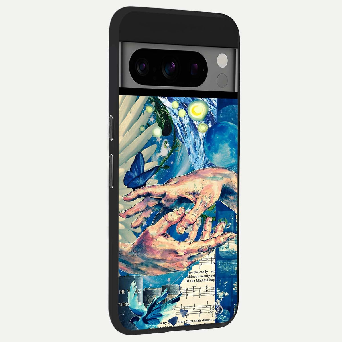  Aesthetic Divider back cover For Google Pixel 8 Pro slim fit glass case with vibrant aesthetic design