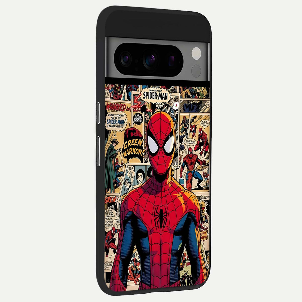 Aesthetic Spider back cover For Google Pixel 8 Pro slim fit glass case with vibrant aesthetic design