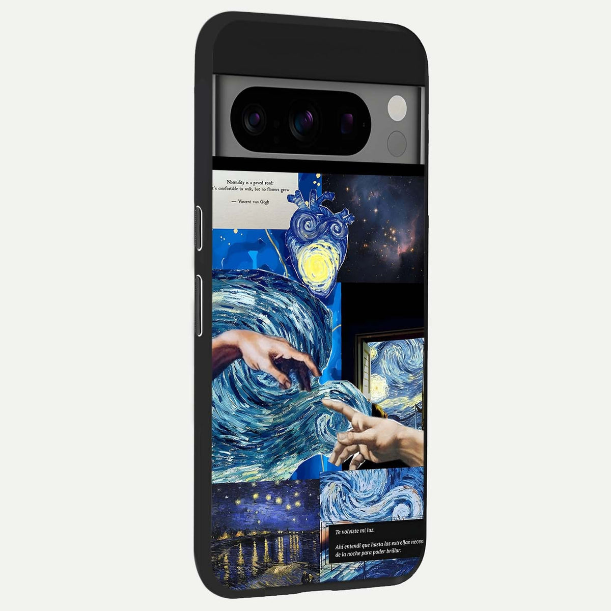  Aesthetic Vando Hands back cover For Google Pixel 8 Pro slim fit glass case with vibrant aesthetic design