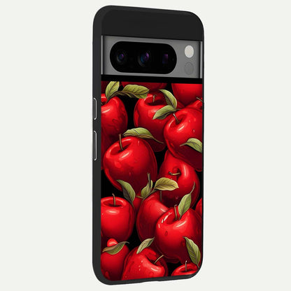  Apple Pattern back cover For Google Pixel 8 Pro slim fit glass case with vibrant aesthetic design