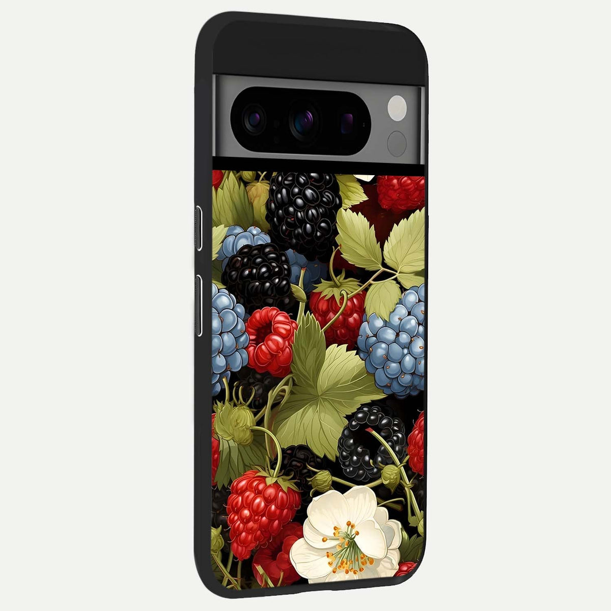  Berry Bloom Charm back cover For Google Pixel 8 Pro slim fit glass case with vibrant aesthetic design