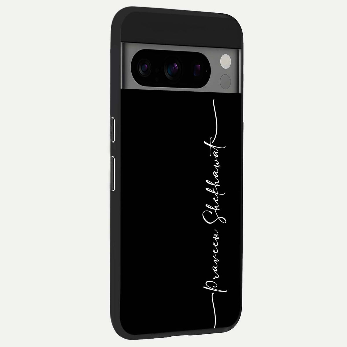  Black Tune Custom Name back cover For Google Pixel 8 Pro slim fit glass case with vibrant aesthetic design