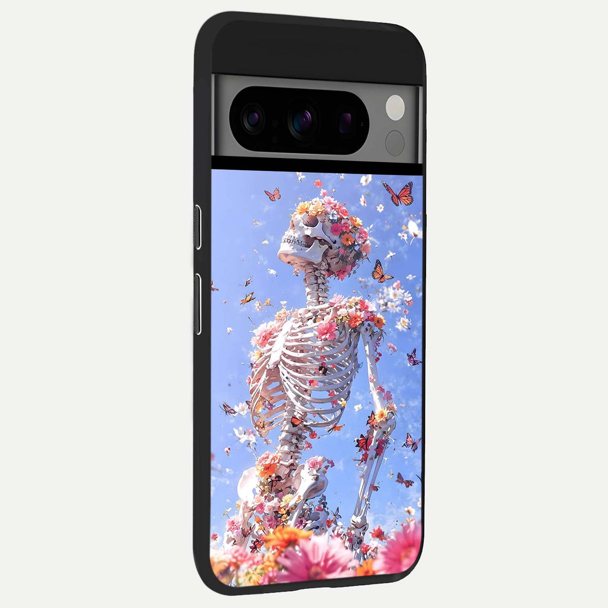  Bloom Beyond Bones back cover For Google Pixel 8 Pro slim fit glass case with vibrant aesthetic design