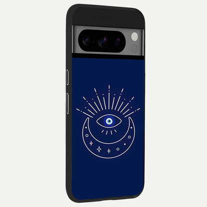  Blue Evil Eye back cover For Google Pixel 8 Pro slim fit glass case with vibrant aesthetic design