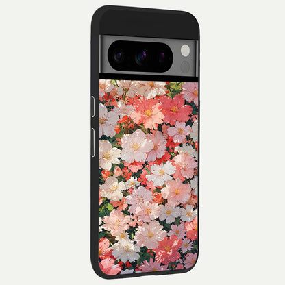  Blush Bloom Field back cover For Google Pixel 8 Pro slim fit glass case with vibrant aesthetic design