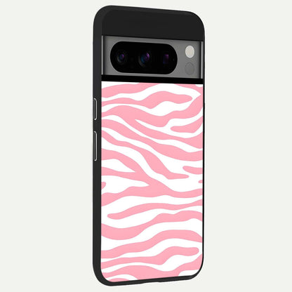  Blush Zebra Flow back cover For Google Pixel 8 Pro slim fit glass case with vibrant aesthetic design