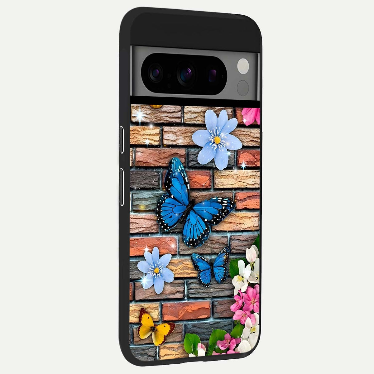  Brick Bloom Flight back cover For Google Pixel 8 Pro slim fit glass case with vibrant aesthetic design