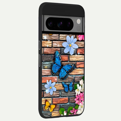  Brick Bloom Flight back cover For Google Pixel 8 Pro slim fit glass case with vibrant aesthetic design