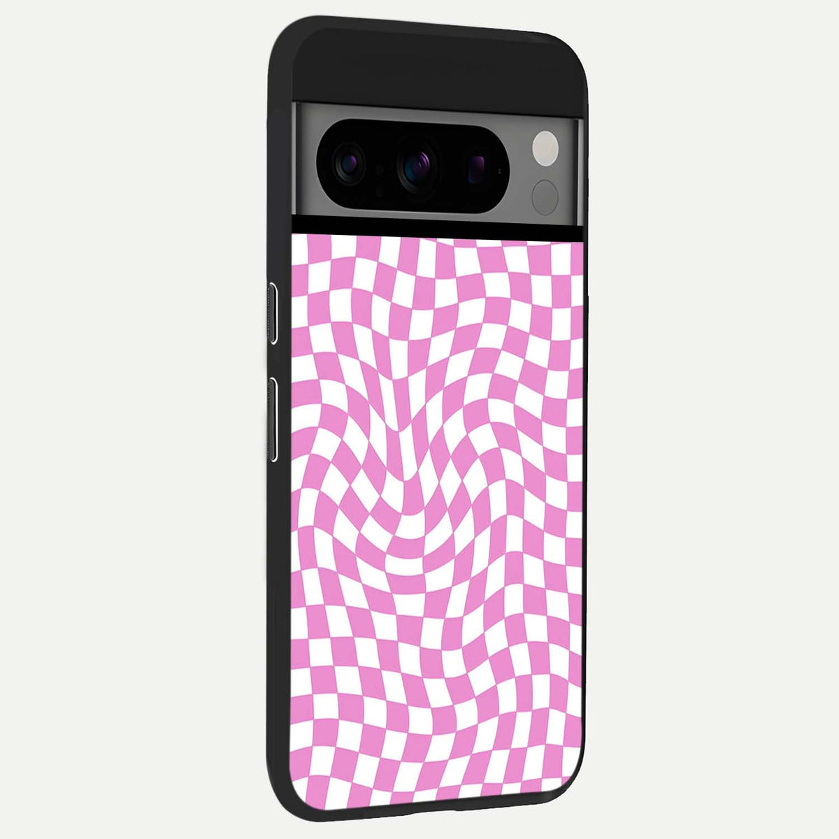  Bubblegum Check Wave back cover For Google Pixel 8 Pro slim fit glass case with vibrant aesthetic design