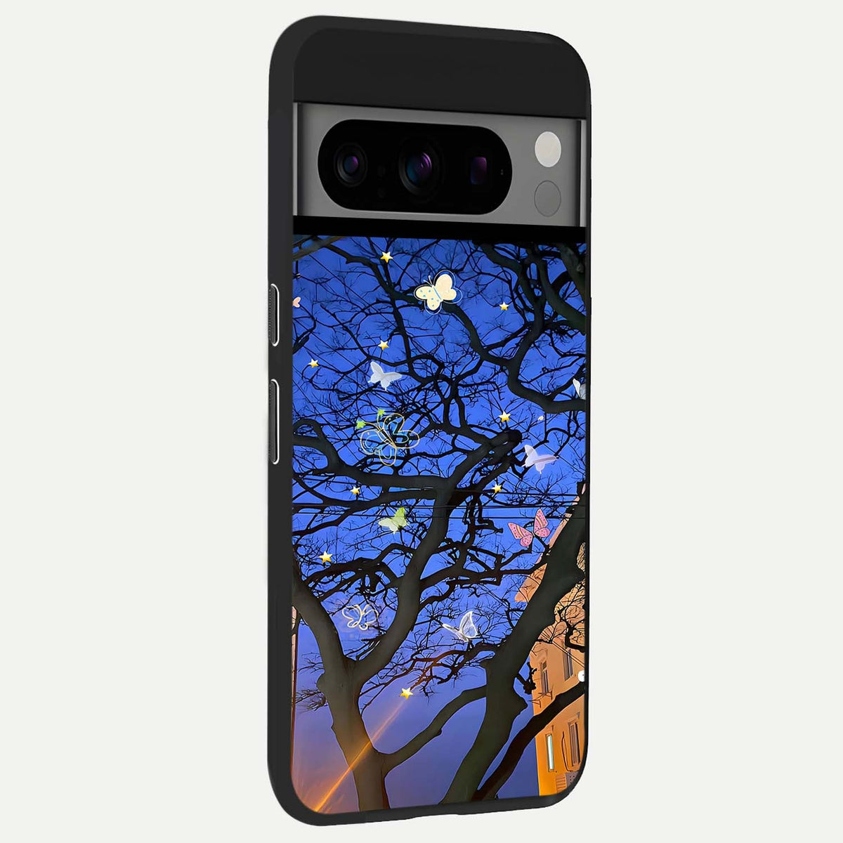  Butterfly Night Magic back cover For Google Pixel 8 Pro slim fit glass case with vibrant aesthetic design