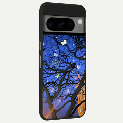  Butterfly Night Magic back cover For Google Pixel 8 Pro slim fit glass case with vibrant aesthetic design