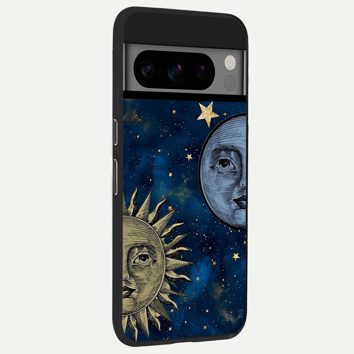  Celestial Moon With Sun back cover For Google Pixel 8 Pro slim fit glass case with vibrant aesthetic design